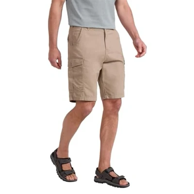 Image of Mountain Warehouse Lakeside Mens Shorts 100% Durable Twill Cotton Cargo Shorts, 6 Pockets for Walking, Running, Hiking &amp; Camping Beige Men&#039;s W32