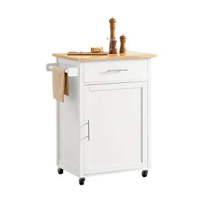 Image of SoBuy FKW102 WN, Kitchen Trolley Cart Storage Cabinet Cupboard