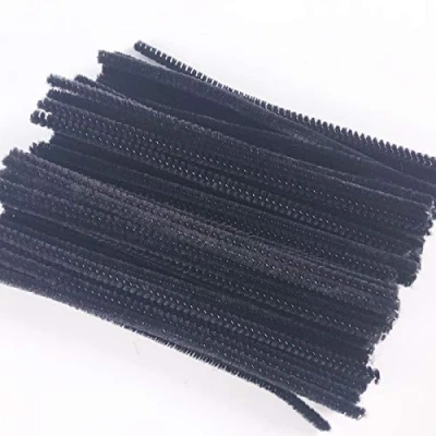 Image of Black Pipecleaners 100 Pack Chenille Stems 15cm Short Pipe Cleaners for Craft Easy Bend