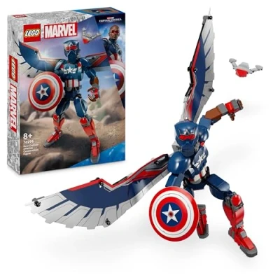 Image of LEGO Marvel New Captain America Construction Figure, Super Hero Action Set with Shield and Drone, Building Toy for 8 Plus Year Old Boys &amp; Girls, Avengers Birthday Gift Idea 76296