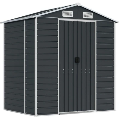 Image of vidaXL Garden Shed Anthracite 191x130x198 cm Galvanised Steel