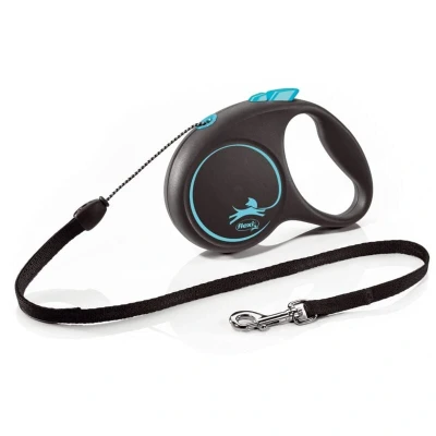 Image of Flexi Black Design Cord Blue Small 5m Retractable Dog Leash/Lead for dogs up to 12kgs/26lbs