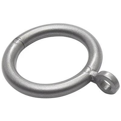 Image of Merriway BH05949 (24 Pcs) Plastic Curtain Drapery Pole Rod Rings with Fixed Eye, Inner Diameter 28mm (1.1/4 inch) Outer 40mm (1.1/2 Grey Pack of 24 Pieces