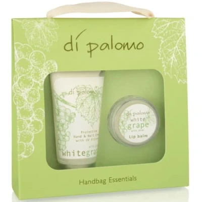 Image of Di Palomo White Grape &amp; Aloe Handbag Essentials Kit. Hand Cream Lip Balm. Makeup Bag Travel Skin Care Gifts for Her. Moisturising Women.