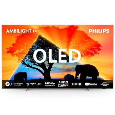 Image of 77&quot; PHILIPS Ambilight 77OLED759/12 Smart 4K Ultra HD HDR OLED TV, Silver/Grey,Black