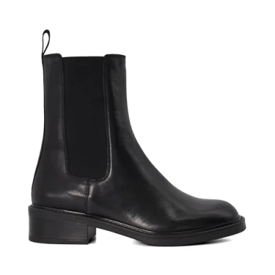 Image of Dune Ladies Peanuts Casual Chelsea Boots Size UK 3 Stacked Heel Ankle Black