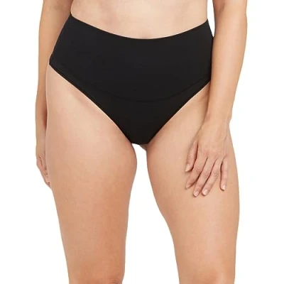 Image of Spanx Cotton Comfort Thong Thong, Women&#039;s, Size: 12 14, Black