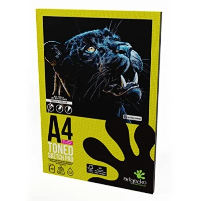 Image of Artgecko Pro Toned Black Sketchpad A4 Portrait 40 Sheets 200gsm Card