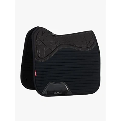 Image of LeMieux Dressage Soft Shell Anti Slip Square Saddle Pad Pads for Horses Equestrian Riding Equipment and Accessories (Black One Size)