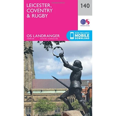 Image of Landranger 140 Leicester, Coventry &amp; Rugby Map With Digital Version