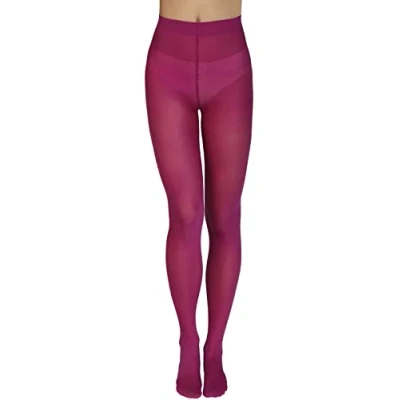 Image of Annes styling Plain Womens Tights 40 Denier Matt Semi opaque Microfiber Classic Pantyhose Zarra, Grape XL