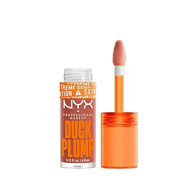 Image of NYX Professional Makeup Lip Plumping Gloss, Intense Colour and High Pigmentation, with Extreme Shine Finish, Infused Spicy Ginger, Vegan Formula, Duck Plump, Bubblegum Bae