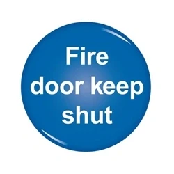 Image of Domed Sign Fire Door Keep Shut Symbol 60mm