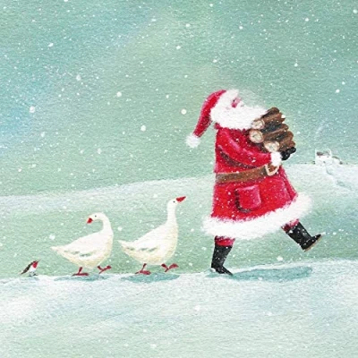 Image of Almanac Pack of 8 Charity Christmas Cards (ALM ALCX9958) Home to the Fire 1 Design From Gallery