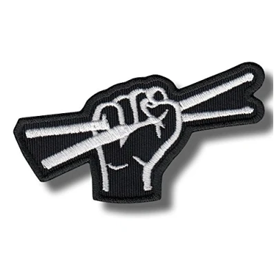 Image of Drummer Sticks Embroidered Patch, 8x8 cm