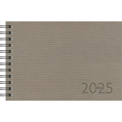 Image of rido/idé Septimus Pocket Diary (2025), 2 Pages = 1 Week, A6 Landscape, 128 Pages, Faux Leather Cover, Tejo, Grey