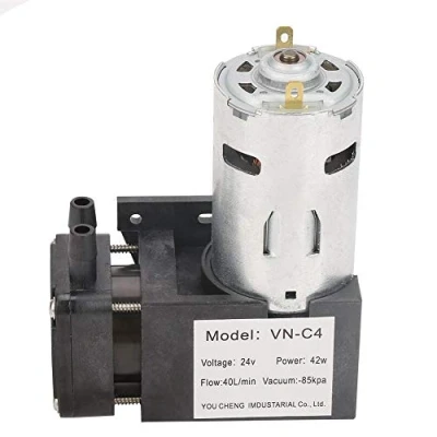 Image of DC 24V Micro Vacuum Pump, Oilless Pump 85KPa Flow 40L/min Mini Diaphragm Low Noise Small Vibration Air Compressor for Gas