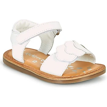 Image of Kickers Dyastar Sandals for kids, Size: 7K, Blanc Leather
