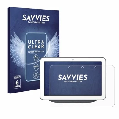 Image of Savvies 6 Pack Screen Protector compatible with Google Home Hub/Google Nest Hub Protection Film Clear