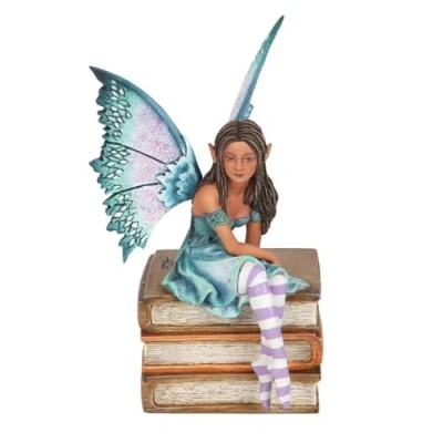 Image of Something Different Wholesale Amy Brown Fairy Figurine: Collectible Fantasy Art, 19cm Watercolour Book Sculpture, Purple and Teal Resin Statue Magical Realms Display Piece