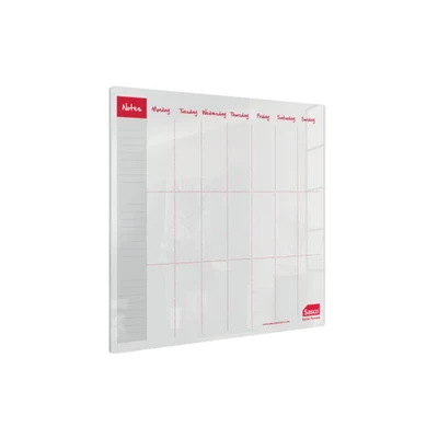 Image of Sasco Semi Transparent Acrylic Mini Whiteboard Weekly Planner, Desktop, Frameless, Dry Erase, 300 x 300, Includes Pen, 2410178