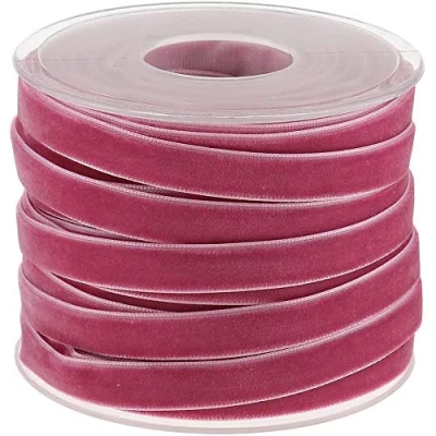Image of POFET 20 Yard 10mm Wide Velvet Ribbon Roll for Crafts Decoration Light Purple