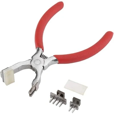 Image of 4mm Silent Revolving Heavy Duty Leather Hole Punch Stitching Hand Pliers Craft Tool for Belts, Purses, Watch Bands