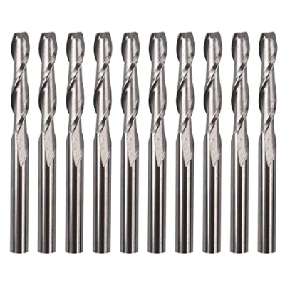 Image of CBRIGHT 10pcs Flat Nose End Mills Spiral Milling CNC Cutter Bits, 1/8&quot; 3.175mm Shank,3mm Cutting Edge Tool Engraving Including Mill,CNC Router Bits (10PCS Head)