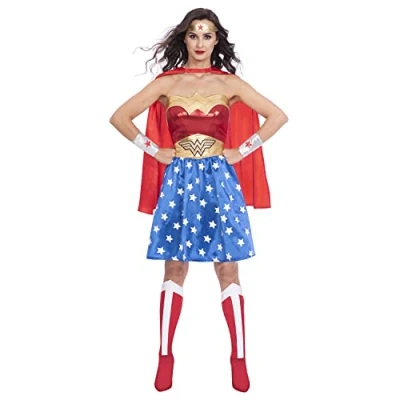 Image of amscan 9906146 Ladies Warner Bros Wonder Woman Fancy Dress Superhero Costume (UK 8 10)
