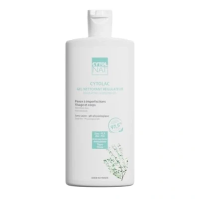 Image of Cytolac Cleansing Gel Care for Sensitive Skin with Acneic Tendencies Face and Back Gently Cleanses the Combats Excess Sebum soap free 250 ml Cytolnat