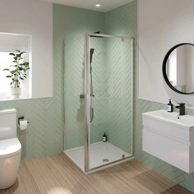 Image of Luxura Pivot Shower Enclosure 700 x 700mm 6mm