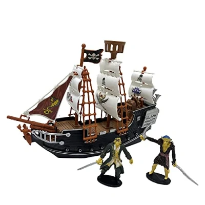 Image of Ram® Childrens Kids Pretend Play Pirate Ship Cannon Treaure Figures Toy With