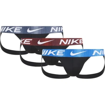 Image of Nike Underwear JOCK Strap 3 PACK Briefs, Men&#039;s, Size: Large, Black