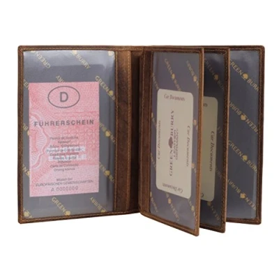 Image of Greenburry Vintage Leather ID Card Holder 12 cm