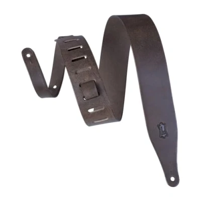 Image of Levy&#039;s 2.5 inch Distressed Carving Leather Dark Brown