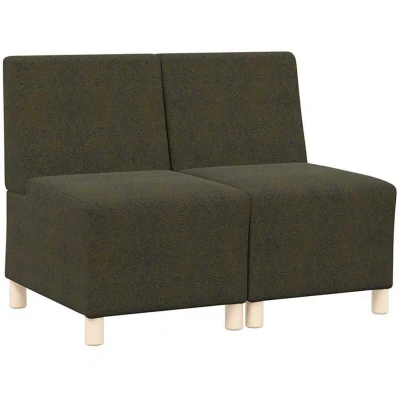 Image of vidaXL Sofa Chair with Pillow 2 pcs Green 55 cm Faux suede leather