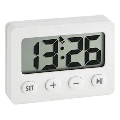 Image of TFA Digital Alarm Clock with Timer and Stopwatch, White