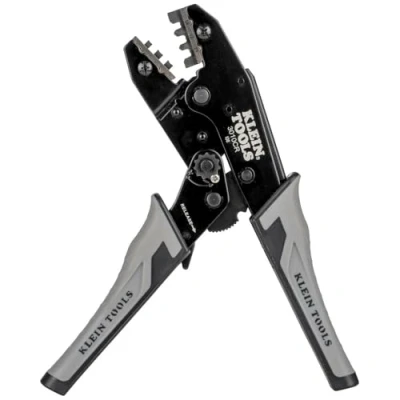 Image of Klein Tools 3010CR MC4 Solar Ratcheting Crimper for 10 14 AWG Stranded Copper Wire PV Connectors
