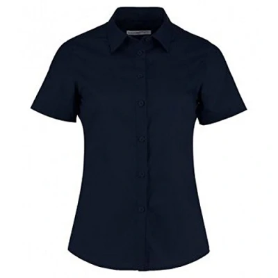 Image of Kustom Kit Womens/Ladies Short Sleeve Tailored Poplin Shirt (20) (Dark Navy)