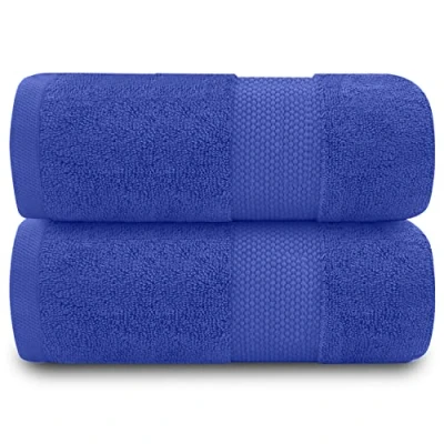Image of GC GAVENO CAVAILIA 700 GSM Bath Sheets Large Towels 2 Pack Egyptian Cotton Towel Set Quick Dry Soft Feel Royal Blue 90X140