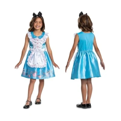 Image of DISGUISE 144639K EU 6 Disney ALICE CLASSIC (EU) CHILD M 7 8 Fancy Dress Costume, Girls, Cartoon, Multi Coloured, (3 4)