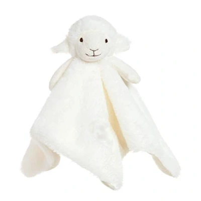 Image of Apricot Lamb Luxury Snuggle Plush White Sheep Infant Stuffed Animals Security Blanket Nursery Character Blanket(White Lamb, 14 Inches)