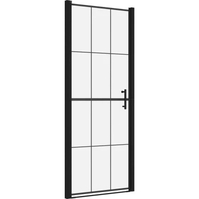 Image of vidaXL Shower Door Tempered Glass 81x195 cm Black