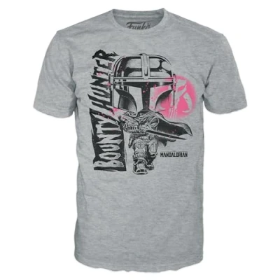 Image of Funko Boxed Tee: the Mandalorian Mando Small (S) Star Wars T Shirt Clothes Gift Idea Short Sleeve Top for Adults Unisex Men and Women Official Merchandise Movies Fans