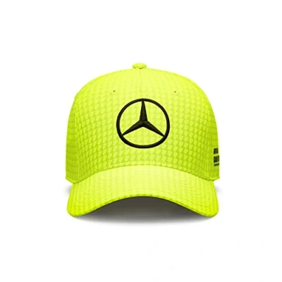 Image of Mercedes AMG Petronas Formula One Team Kids 2023 Lewis Hamilton Driver Cap Neon Yellow Size: Size