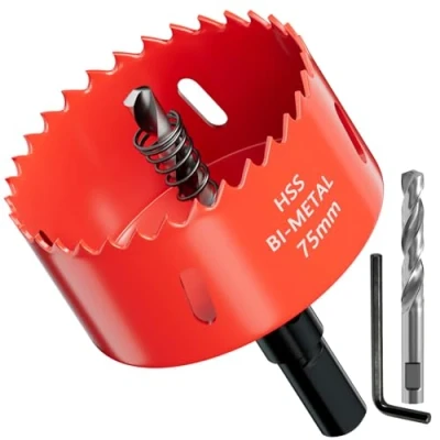 Image of GARHWAL Bi Metal Hole Saws 75mm Wood Cutter, Saw, Circular Cutter for Walls, Core Drill Bit Fast Cutting with Long Lasting Blades Plumbing, Conduits, Kitchens, Bathrooms, and More