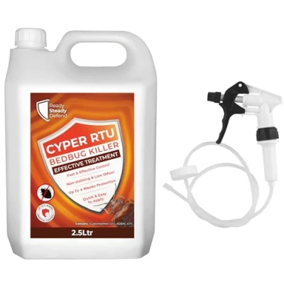 Image of Bed Bug Killer Spray 2.5L Cyper RTU Effective and Insect Treatment, Fast Acting Formula For Living Spaces Home Use, Non Staining Long Lasting Eggs &amp; Adult Bugs