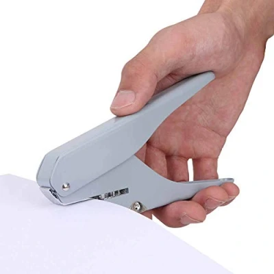 Image of Hole Punch, 6 Sheets Capacity Mushroom Shape Punch Handled One Puncher for Loose Leaf Pages Notebook Offices School Supplies(Gray)