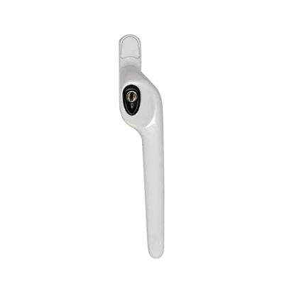 Image of ERA Maxim Offset Locking Window Handle Right Hand White PVC Windows Replacement Black Button with Keys