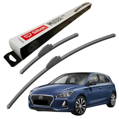 Image of Silbak Windscreen Wipers, for HYUNDAI I30 (2017 ONWARDS) Wiper Blades, 650mm/400mm